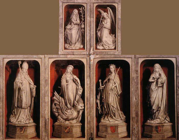 WEYDEN, Rogier van der Wing of a Carved Altar oil painting picture